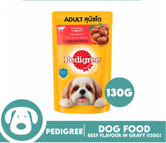 Pedigree Beef Chunks Flavor In Gravy 130g Dog Food Wet Food