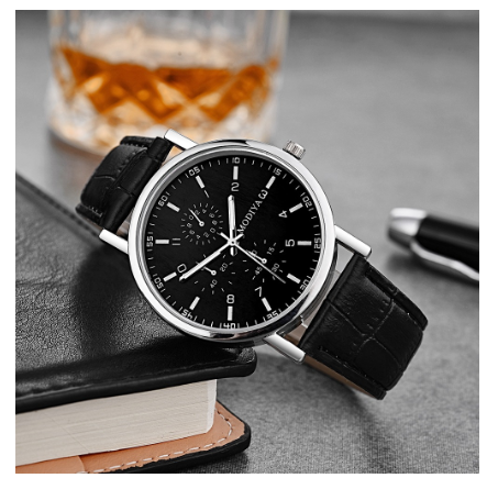 Men Casual Quartz Watch with Stainless Steel Strap M5