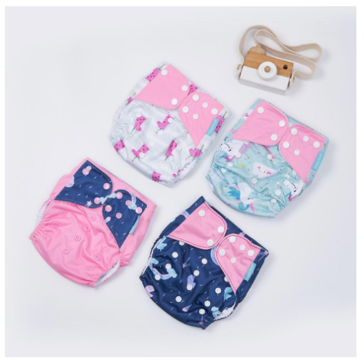 Happyflute Baby Reborn 4pcs set Washable Eco-friendly Baby Cloth Diaper Ecological Adjustable Nappy Reusable Diaper Fit 0-2year Set14