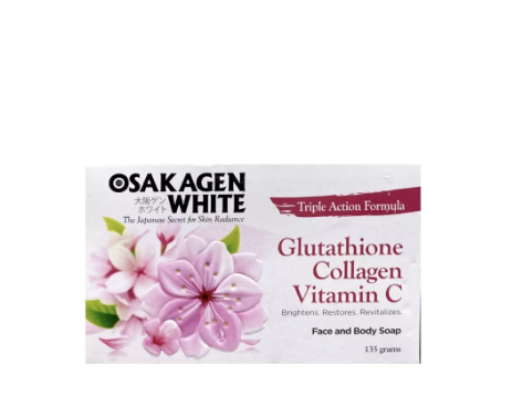 OSAKAGEN White Triple Action Formula Glutathione Collagen Vitamin Face and Body Soap 135G