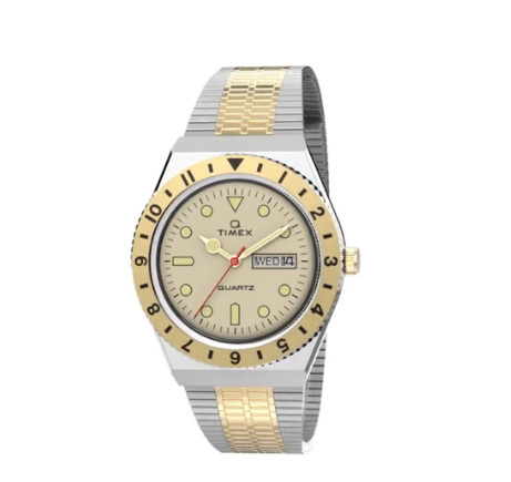 Timex Q Timex Reissue Two Tone Stainless Steel Analog Quartz Watch For Men TW2V18600