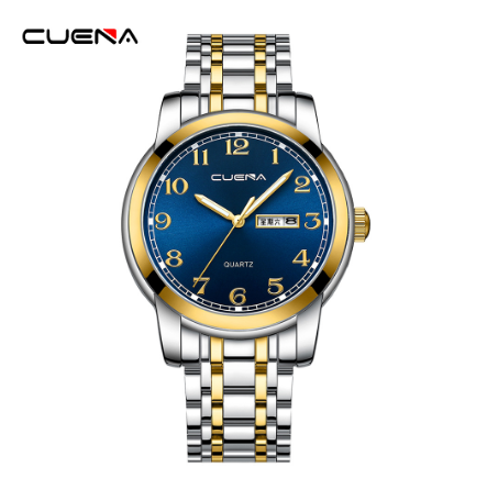 CUENA Original Men's Watches Fashion Brand Digital Creative Dial Business Casual Sports Quartz Waterproof 6105 02