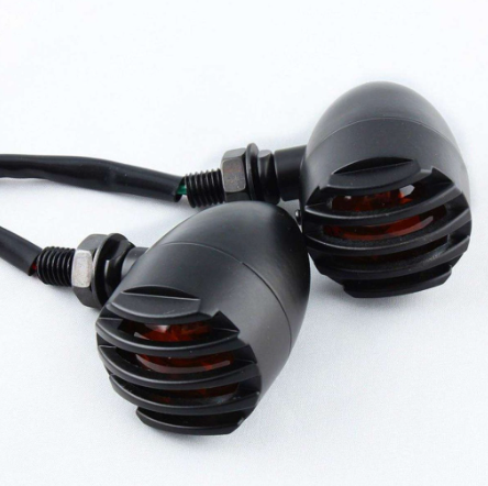 2pcs Aluminum Yellow Motorcycle Turn Lights Motorbike Headlights Turn Signal Lights