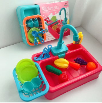 Kitchen Sink Pretend Play Set for Kids Electric Circulation Pumping