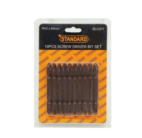 STANDARD Screwdriver Bit Set 2*65mm Professional Tools Hand tools High Quality Hardware (SD0377)