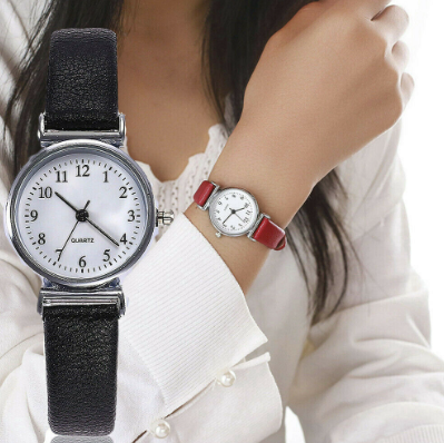 Ladies Large Dial Face Quartz Watch Wrist Watch PU Leather Strap Waterproof Watch