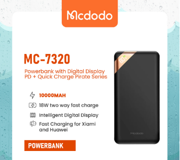 Mcdodo MC-7320 10000mAh Powerbank with Digital Display PD + Quick Charge Pirate Series