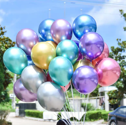 12 Inches 50 PCS Chrome Metallic Latex Balloons Birthday Balloons Party Decoration Happy Party Needs
