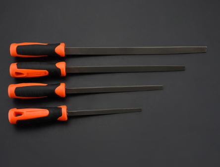 Harden Triangular Half Smooth File With Soft Handle 6, 8, 10, 12 in