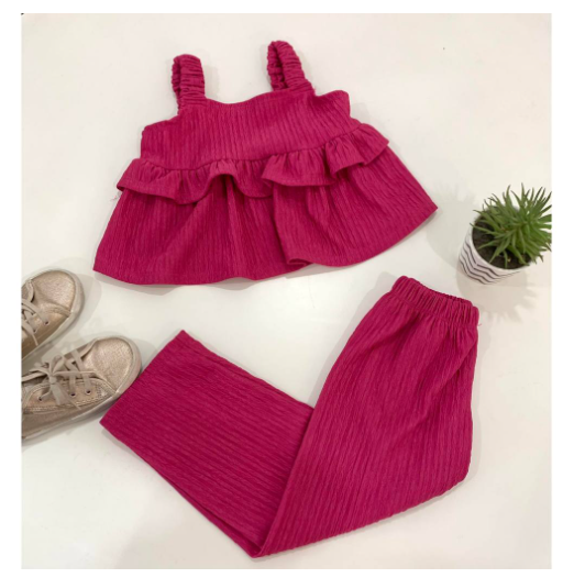 Sophia Gingham Fashion OOTD Terno for Kids-Girls D19