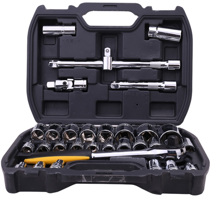 Deli 32PCS Daily Home Mechanic Auto Repair Ratchet Socket Wrench Set