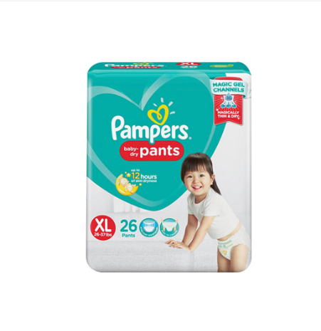 Pampers Baby Dry Pants Diapers XL 26s x 1 pack (26 pcs) - 12-17kg