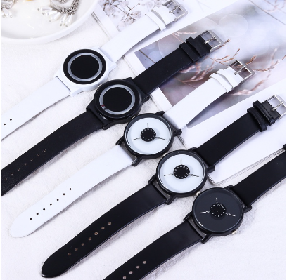 Korean Style Fashion  Casual Leather Belt Couples Quartz Watches