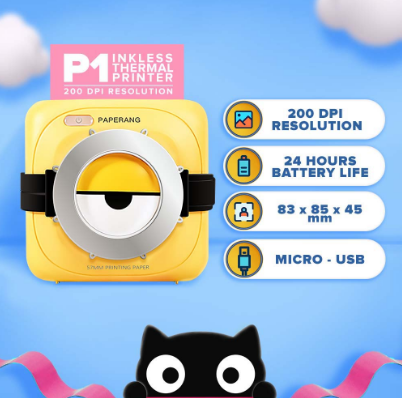 P1 Minion Portable Thermal Printer with Free Roll of Paper