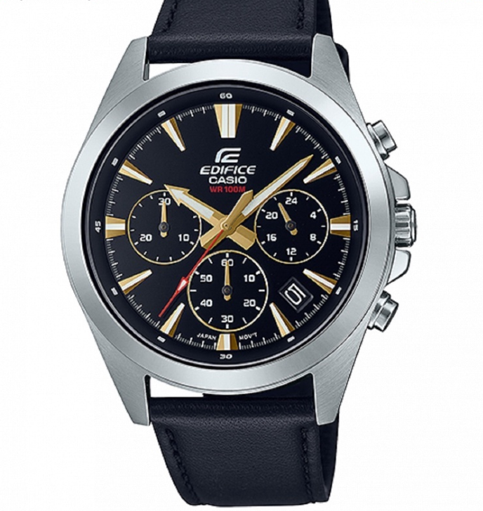 Casio Edifice EFV-630L-1A Chronograph Leather Strap Watch For Men