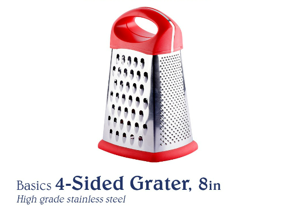 Chef's Classics Basics Stainless Steel 4-Sided Grater, 8in