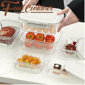 Locaupin 6 Pieces Food Container Plastic Lunch Box Airtight Cover Fresh Keeper Microwave Oven Safe
