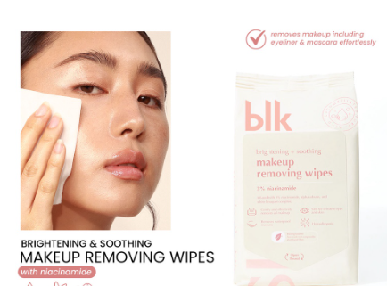 blk skin brightening & soothing makeup removing wipes +niacinamide