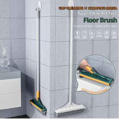 2in1 Cleaning Brush Bathroom Kitchen Floor Scrub Brushes Long Handle Washing Windows Crevice Brush