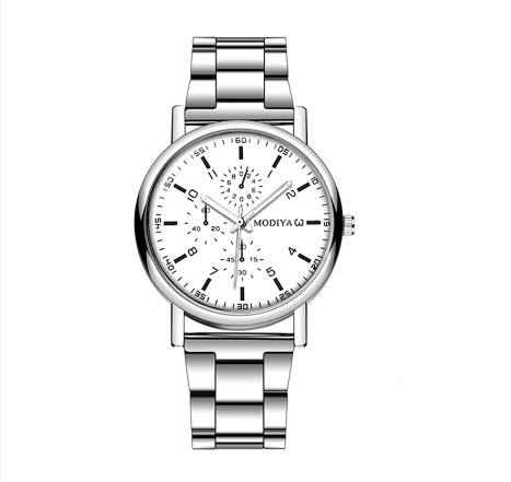 Men Casual Quartz Watch with Stainless Steel Strap M15