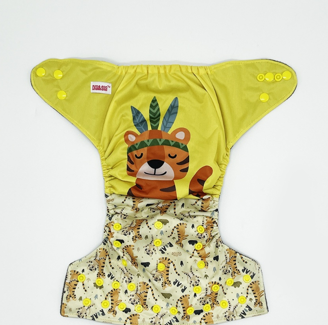 Bamboo Charcoal Cloth Diaper with Bamboo Charcoal Inserts and Double Leg Gusset D18