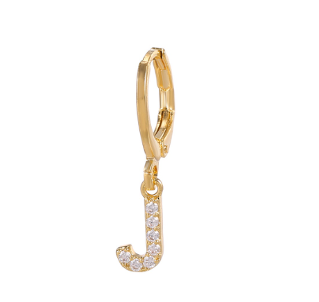 A-Z Letter Earrings Fashion Gold Plated Hoop Drop Earrings Diamond Stud Earrings Women's Jewelry J