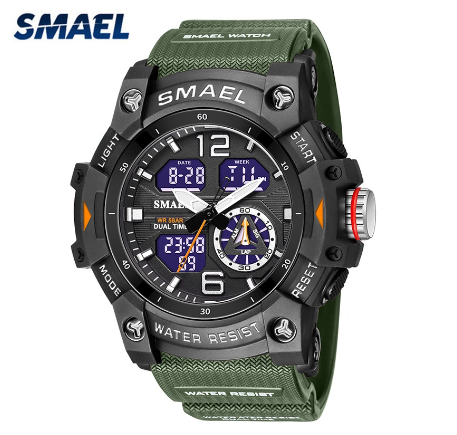 Original Luxury Fashion Luminous Men's Watch Waterproof Casual Quartz Electronic Sports Men's Watch GREEN