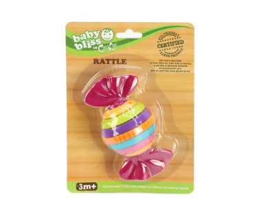 Baby Bliss Candy Rattle, Lead-Free - Developmental Toys