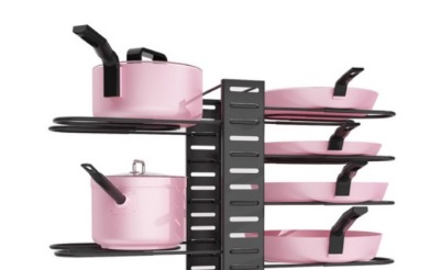 Kitchen Pots and Pan Organizer Stainless Steel Rack