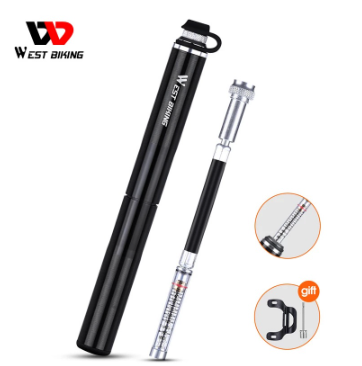WEST BIKING 160psi Bicycle Pump With Pressure Gauge Presta Schrader Hose Cycling Tire Air Inflator Road Mtb