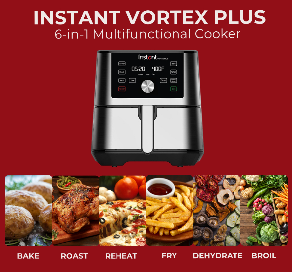 Instant Vortex Plus 6-in-1 Air Fryer Multicooker (6 QT/5.7 L)