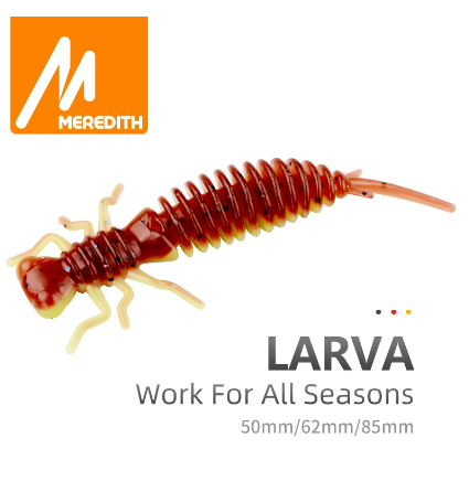 MEREDITH Larva Soft Lures 50mm 62mm 85mm Artificial Lures Fishing Worm Silicone Bass Pike Minnow Swimbait Jigging Plastic Baits
