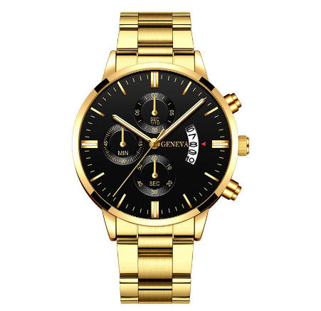 GENEVA Luxury gold Men's Fashion Watches Men's Automatic Date Analog Wrist Watches for men Waterproof Casual Sports Clock M4