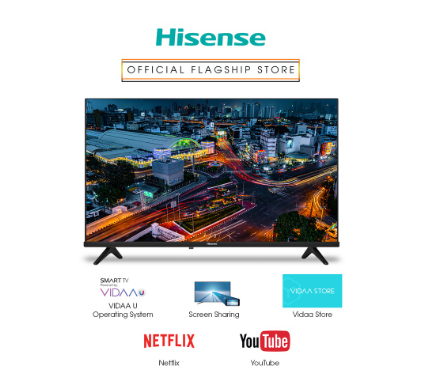 Hisense 43A4GS 43 inch Full HD (FHD) 2K Smart TV - Netflix, YouTube, FREE Wall Bracket
