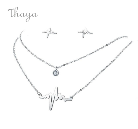 Thaya 316L Titanium Stainless Steel Earrings Necklace Set Non-Tarnish Fine Jewelry TSNE759