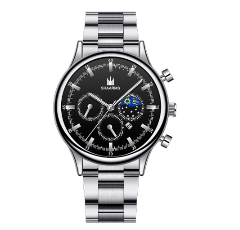 Men Stainless Steel Quartz Watch with Date Calendar 09