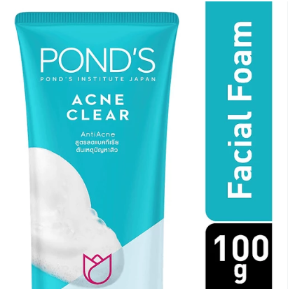Pond's Acne Clear Facial Foam with Thymol, Salicylic Acid, and Vitamin B3+ for Pimple Free Skin 100g