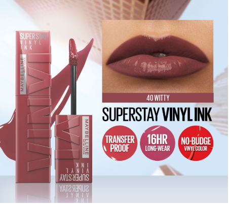 Maybelline Superstay Vinyl Ink Liquid Lipstick (Nude Shock, Long Lasting, Waterproof) Witty