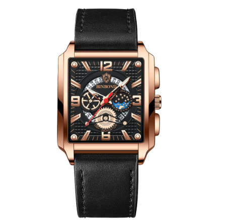 Original Luxury Square Fashion Retro Calendar Waterproof Luminous Sports Stainless Steel Watch 02