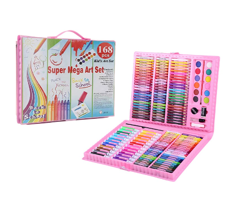 168Pcs Kids Super Mega Art Coloring Set Crayons Oil Pastels Color Pencils For Drawing