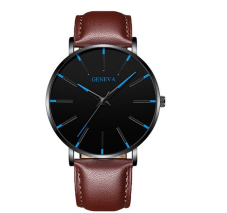 Explosive mesh belt classic dented color scale color pointer watch business men's watch simple alloy belt quartz watch M10