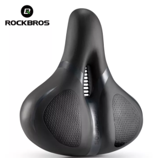 ROCKBROS Bike Saddle Comfortable PU Leather Foam Filled Road Bicycle Seat with Shock Absorption Spherical Damping Bike Accessories