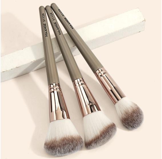 Maange Makeup Brushes Make Up Brush Set 3Pcs Champagne