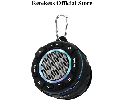RETEKESS TR622 Shower Fm Radio Portable 5.0 Bluetooth Wireless Speakers Shower Radio Speaker Built-in Microphone IP67 Waterproof for Pool Beach Mountaineering Shower