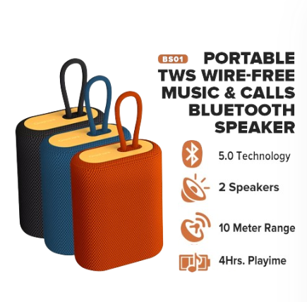 Orashare BS01 Wireless Bluetooth Speaker 360° Stereo Music & Calls Portable Waterproof Speaker