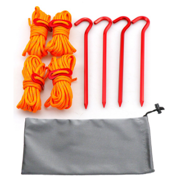 Outdoor Windproof Rope Ground Nail Camping Tent Sky Curtain Ground Nail Fixed Reflective Rope Set