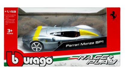 Bburago Race Play Ferrari Monza Spi Gray Vehicle