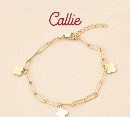 Callie Stainless Steel Freya Clover Paper Clip Bracelet Shop Callie