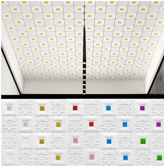 10Pcs 3D Foam Wall Panel Brick Retro Wallpaper Ceiling Self Adhesive Wallpaper Background Wall Home Decorn