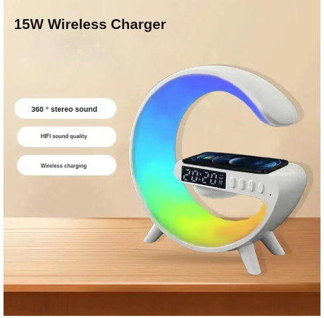 MORUI 15W Wireless Charger Alarm Clock Speaker Bluetooth Speaker Music Home Decor G Styling Smart
